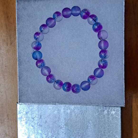 Violet Sparkle Matte Crystal Bracelet - Picture 7 of 8